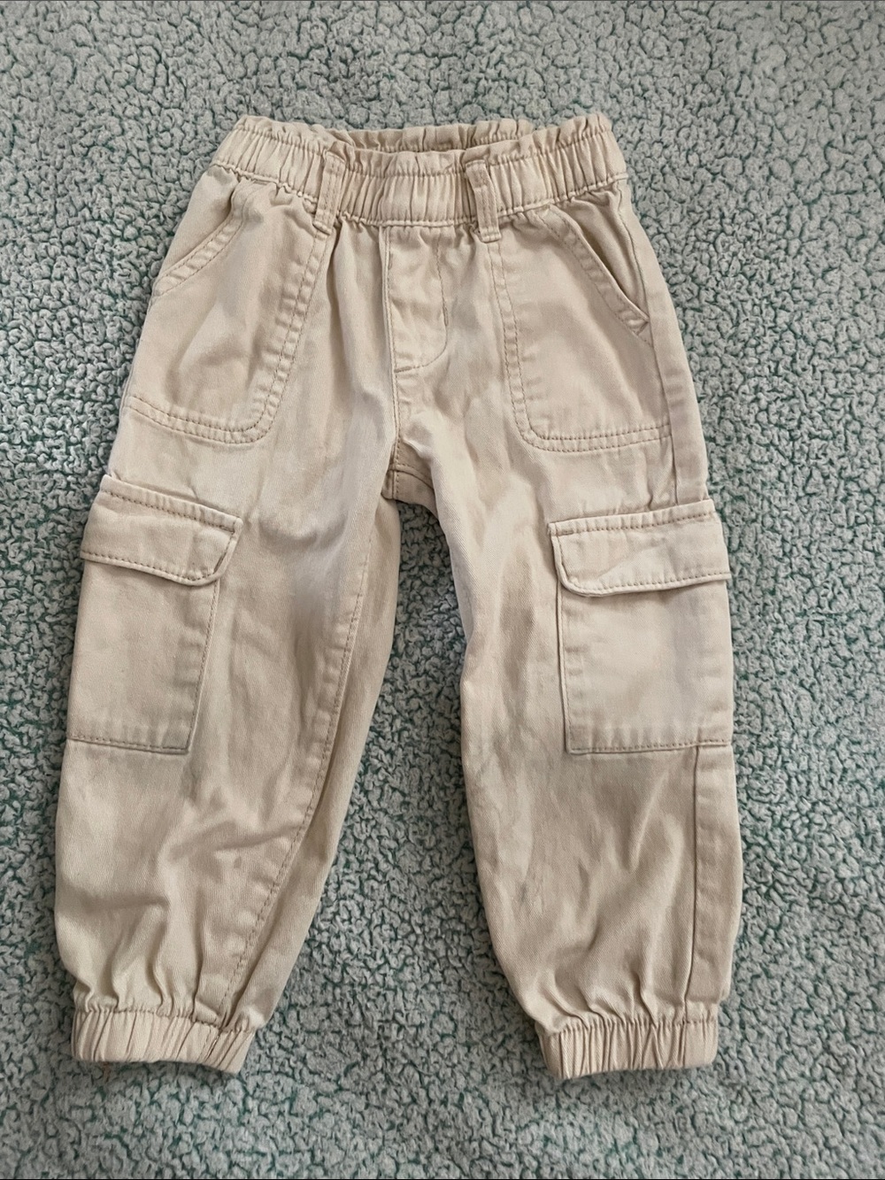 Carter's Cream Cargo Joggers with Elastic Ankles